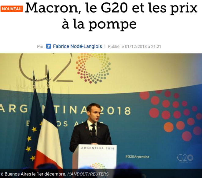 http://www.lefigaro.fr/conjoncture/2018/12/01/20002-20181201ARTFIG00183-macron-le-g20-et-les-prix-a-la-pompe.php http://www.lefigaro.fr/conjoncture/2018/12/01/20002-20181201ARTFIG00183-macron-le-g20-et-les-prix-a-la-pompe.php
