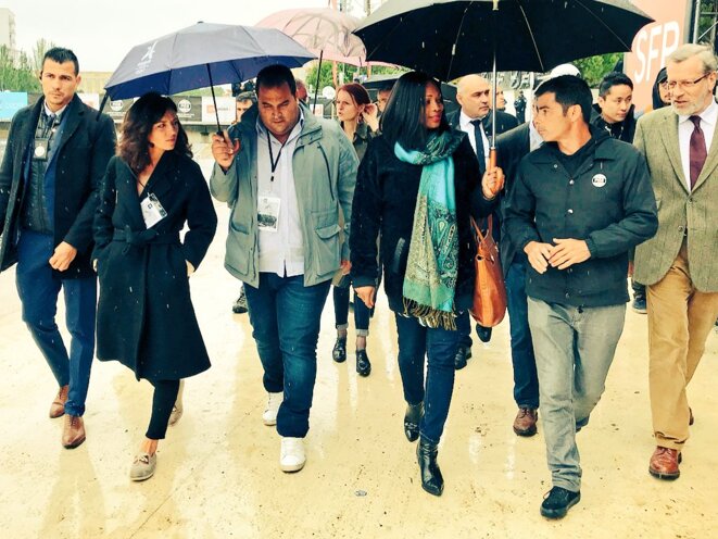 Kader Rahmouni avec Coralie Dubost lors de la venue de Laura Flessel à Montpellier, en mai 2018. © Twitter / ©CoDubost Kader Rahmouni avec Coralie Dubost lors de la venue de Laura Flessel à Montpellier, en mai 2018. © Twitter / ©CoDubost