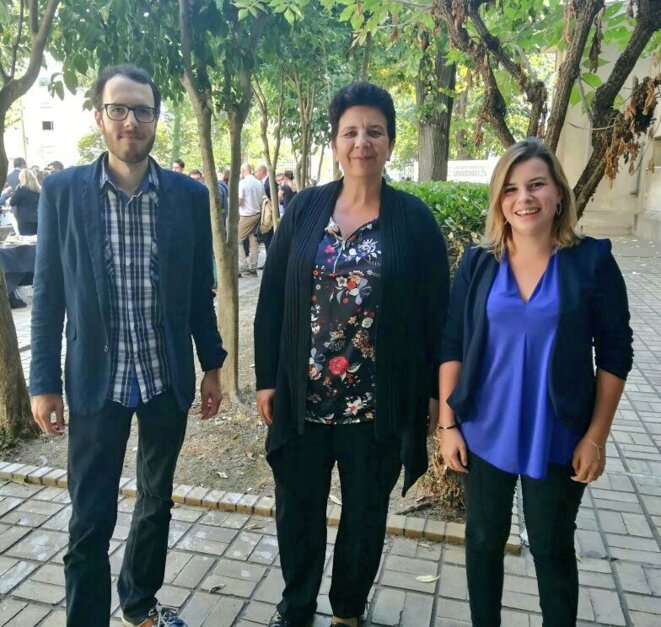 Charlyne Péculier (à droite) avec la ministre Frédérique Vidal, en octobre 2017. © Twitter / ©JAMHerault Charlyne Péculier (à droite) avec la ministre Frédérique Vidal, en octobre 2017. © Twitter / ©JAMHerault
