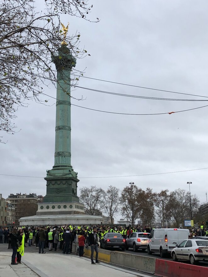 Place de la Bastille, samedi en début d'après-midi. © E. P. Place de la Bastille, samedi en début d'après-midi. © E. P.