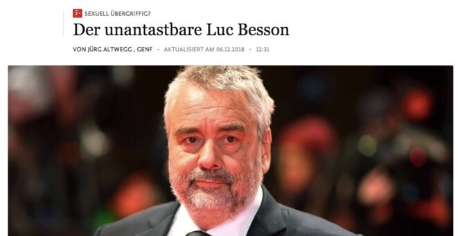 "The untouchable Luc Besson", the headline of an article published by German daily Frankfurter Allgemeine Zeitung. "The untouchable Luc Besson", the headline of an article published by German daily Frankfurter Allgemeine Zeitung.