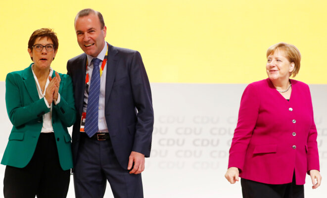 Lors du congrès de la CDU à Hambourg, le 8 décembre 2018. © Reuters Lors du congrès de la CDU à Hambourg, le 8 décembre 2018. © Reuters