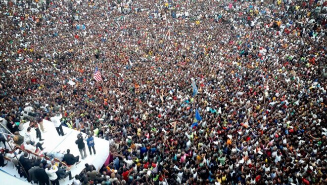 L'opposant Martin Fayulu en meeting à Kisangani © DR L'opposant Martin Fayulu en meeting à Kisangani © DR