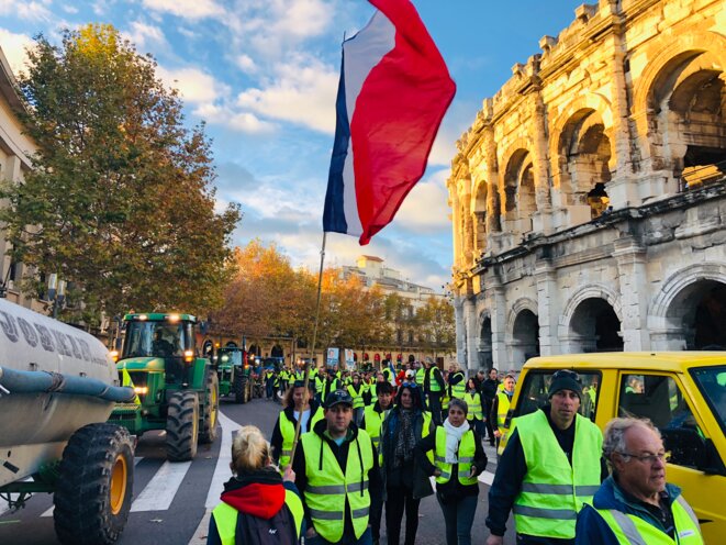 Manifestation des gilets jaunes à Nîmes, samedi 8 décembre © Schams  El Ghoneimi