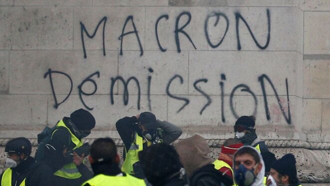 Manifestation des gilets jaunes à Paris, décembre 2018. © Reuters Manifestation des gilets jaunes à Paris, décembre 2018. © Reuters