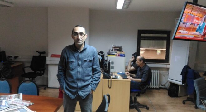 Fatih Polat, directeur de la publication du quotidien de gauche Evrensel. © NC Fatih Polat, directeur de la publication du quotidien de gauche Evrensel. © NC
