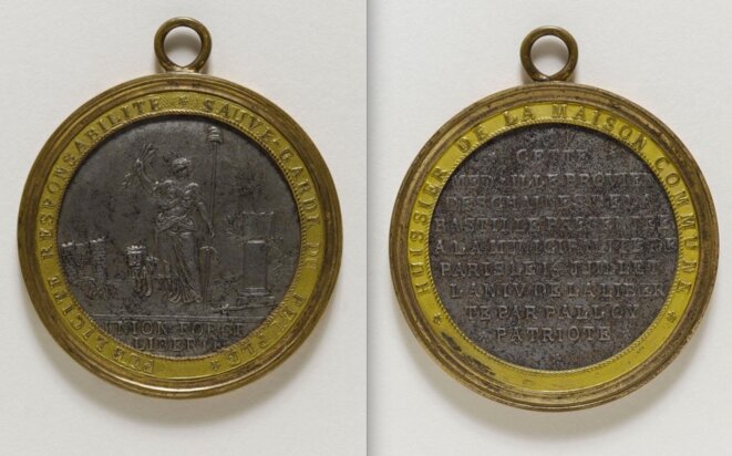 Médailles destinée aux huissiers de la municipalité de Paris, 1792 Médailles destinée aux huissiers de la municipalité de Paris, 1792