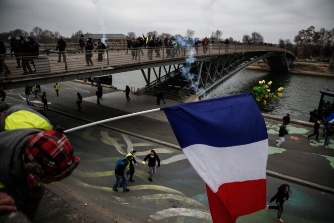 Devant le pont des Arts, Paris, 5 janvier 2019. © Abdulmonam Eassa