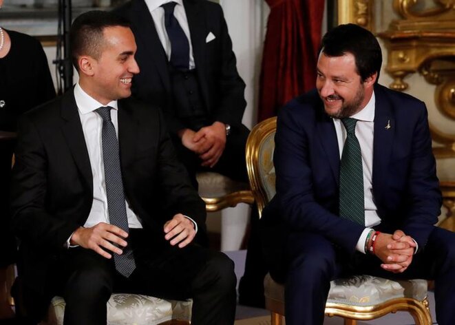 Luigi Di Maio, ministre du travail, et Matteo Salvini, ministre de l'intérieur, en juin 2018. © Reuters
