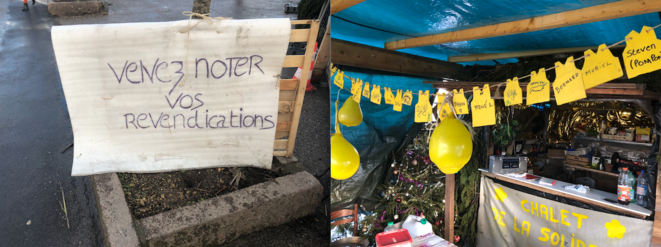 Au «chalet de la solidarité de Commercy», un appel à venir donner ses revendications. © FB. Mediapart Au «chalet de la solidarité de Commercy», un appel à venir donner ses revendications. © FB. Mediapart