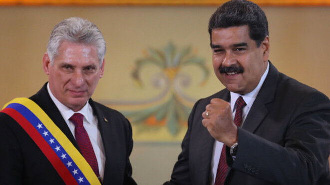 Le nouveau «chef» Miguel Diaz-Canel et son voisin Nicolà Maduro… © Anonyme Le nouveau «chef» Miguel Diaz-Canel et son voisin Nicolà Maduro… © Anonyme