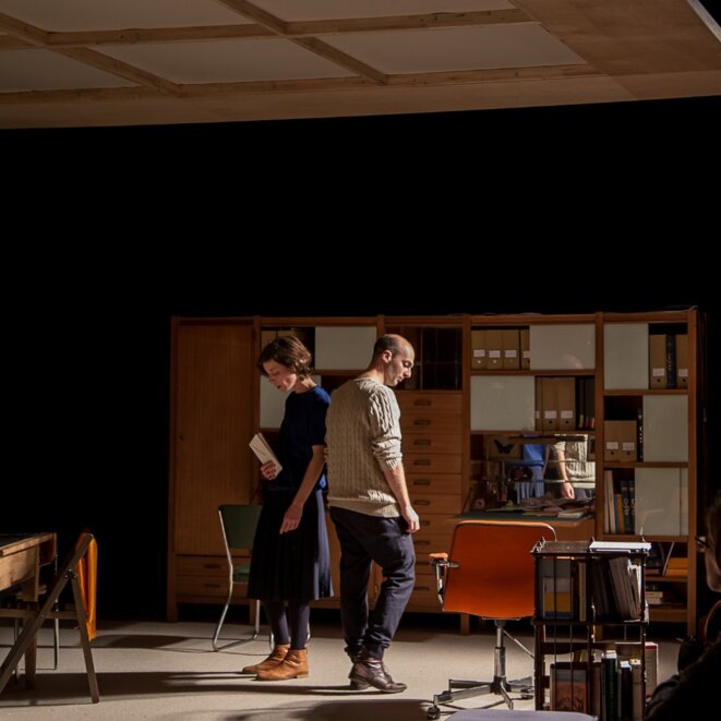 David Geselson, "Doreen", d'après "Lettre à D." d'André Gorz, création décembre 2016, Théâtre de la Bastille, Paris David Geselson, "Doreen", d'après "Lettre à D." d'André Gorz, création décembre 2016, Théâtre de la Bastille, Paris