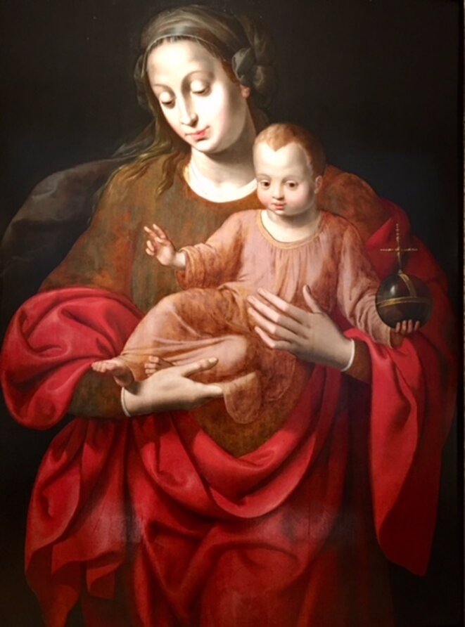 vierge à l'enfant, anonyme du XVIème siècle, Musée H Rigaud, ( ville de P. ) vierge à l'enfant, anonyme du XVIème siècle, Musée H Rigaud, ( ville de P. )