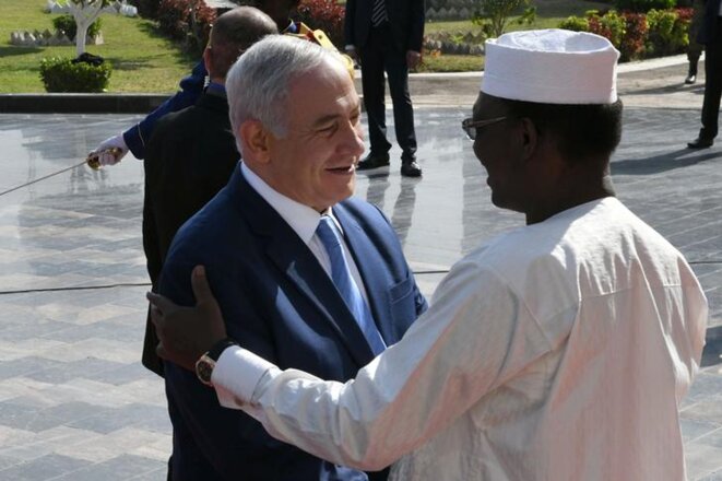 Benjamin Netanyahou et Idriss Déby, à N’Djamena, au Tchad, le 20 janvier 2019. © Reuters