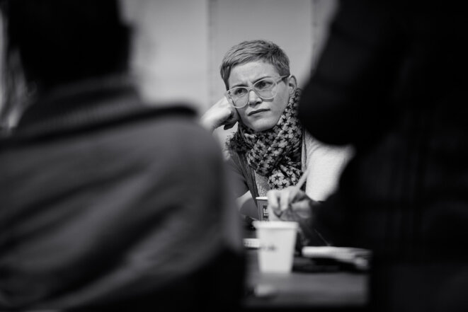 Kerry Bystrom at the Berliner Gazette conference “Ambient Revolts”, 2018 © Norman Posselt, CC BY 4.0 Kerry Bystrom at the Berliner Gazette conference “Ambient Revolts”, 2018 © Norman Posselt, CC BY 4.0