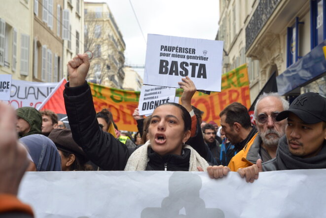 Marche pour le logement et le droit à la ville, à Marseille le 2 février 2019. © LF Marche pour le logement et le droit à la ville, à Marseille le 2 février 2019. © LF