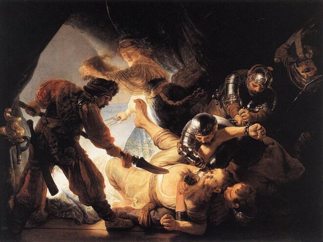 Rembrandt, l'aveuglement de Samson, 1636 Rembrandt, l'aveuglement de Samson, 1636