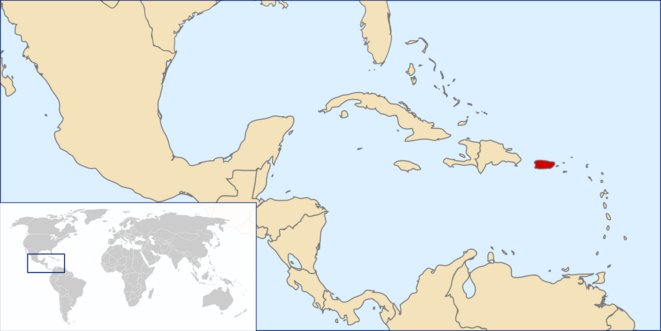 Localisation de Porto Rico, en rouge. Localisation de Porto Rico, en rouge.