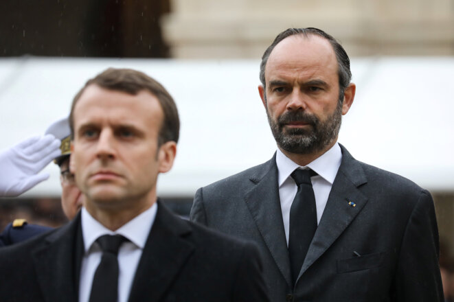 Emmanuel Macron et Édouard Philippe en mars 2018 à Paris. © Reuters