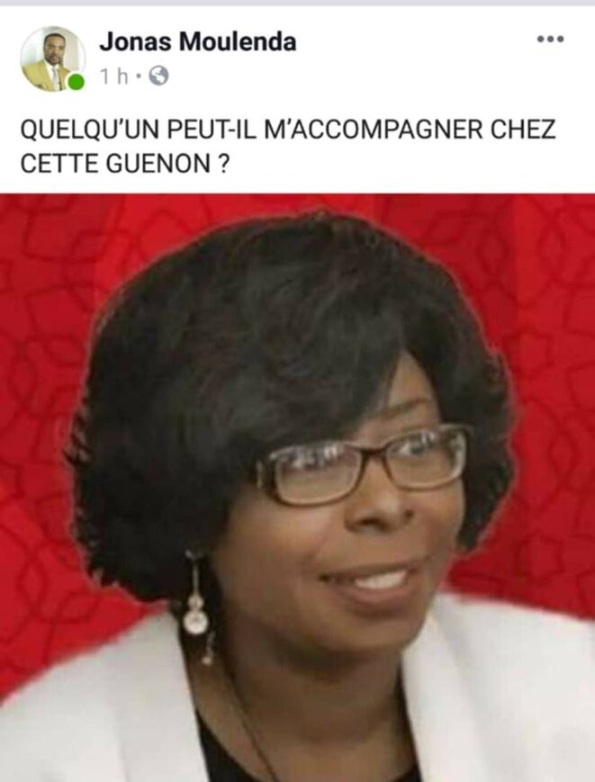 Anne Marie DWORACZEK-BENDOME, traitée de GUENON par Jonas Moulenda alias Joana Anne Marie DWORACZEK-BENDOME, traitée de GUENON par Jonas Moulenda alias Joana