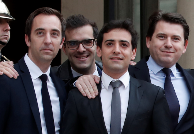Jean-Marie Girier, Ismaël Emelien, Stéphane Séjourné et Sylvain Fort ont tous quitté leurs fonctions. © Reuters Jean-Marie Girier, Ismaël Emelien, Stéphane Séjourné et Sylvain Fort ont tous quitté leurs fonctions. © Reuters