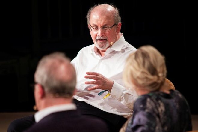 Salman Rushdie, lors d'un entretien au Danemark, le 2 juin 2018. © Reuters