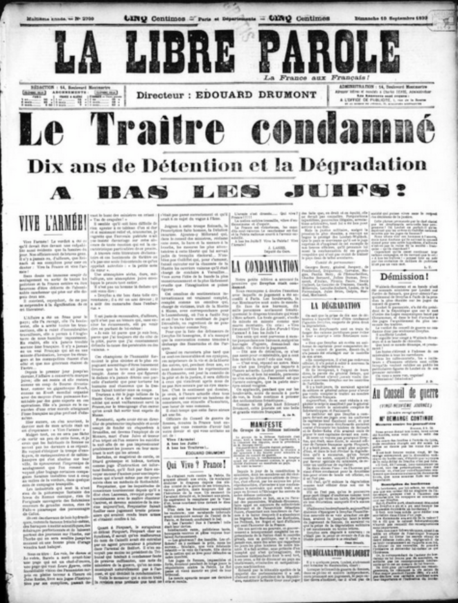 « La Libre Parole », journal antisémite au temps de l'affaire Dreyfus. « La Libre Parole », journal antisémite au temps de l'affaire Dreyfus.
