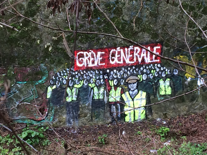 Paris 13e, une fresque sur la « Petite Ceinture », janvier 2019 (photographie par Didier Gil, copyleft). © D.G. Paris 13e, une fresque sur la « Petite Ceinture », janvier 2019 (photographie par Didier Gil, copyleft). © D.G.