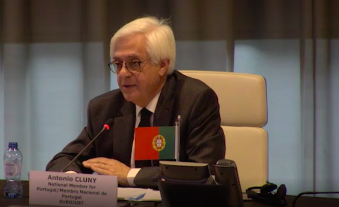 Antonio Cluny durante la rueda de prensa de Eurojust sobre Football Leaks, el 19 de febrero de 2019 en La Haya. © Eurojust Antonio Cluny durante la rueda de prensa de Eurojust sobre Football Leaks, el 19 de febrero de 2019 en La Haya. © Eurojust