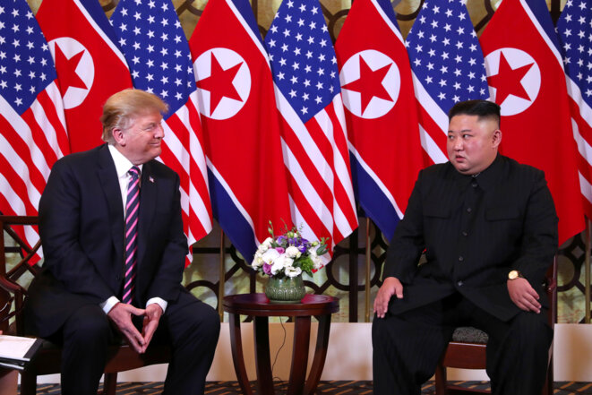 Donald Trump et Kim Jon-un, le 27 février à Hanoï. © Reuters / Leah Millis. Donald Trump et Kim Jon-un, le 27 février à Hanoï. © Reuters / Leah Millis.