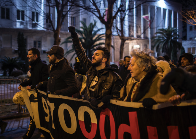 Manifestation à Podgorica, le 23 février 2019. © Rafael Yaghobzadeh Manifestation à Podgorica, le 23 février 2019. © Rafael Yaghobzadeh