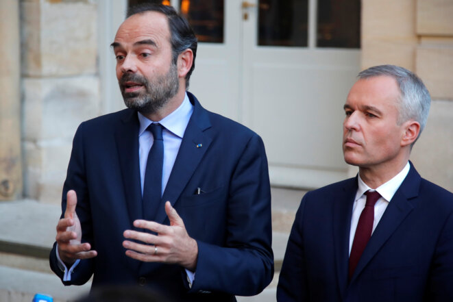 Édouard Philippe et François de Rugy lors de la présentation du programme énergétique le 30 novembre. © Reuters Édouard Philippe et François de Rugy lors de la présentation du programme énergétique le 30 novembre. © Reuters