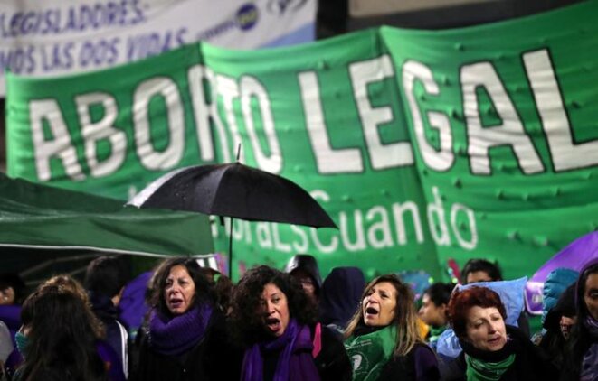 Manifestation en faveur de la légalisation de l'avortement, à Buenos Aires, le 31 mai 2018. © Reuters Manifestation en faveur de la légalisation de l'avortement, à Buenos Aires, le 31 mai 2018. © Reuters