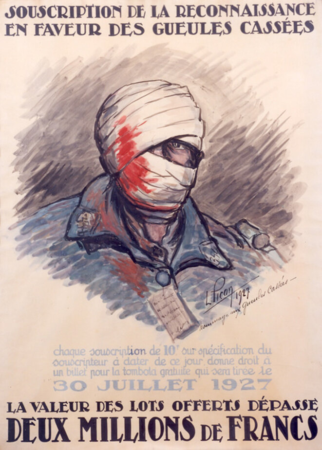 Affiche pour la 1re souscription des Gueules cassées en 1927 © Coll. Fondation des Gueules cassées Affiche pour la 1re souscription des Gueules cassées en 1927 © Coll. Fondation des Gueules cassées