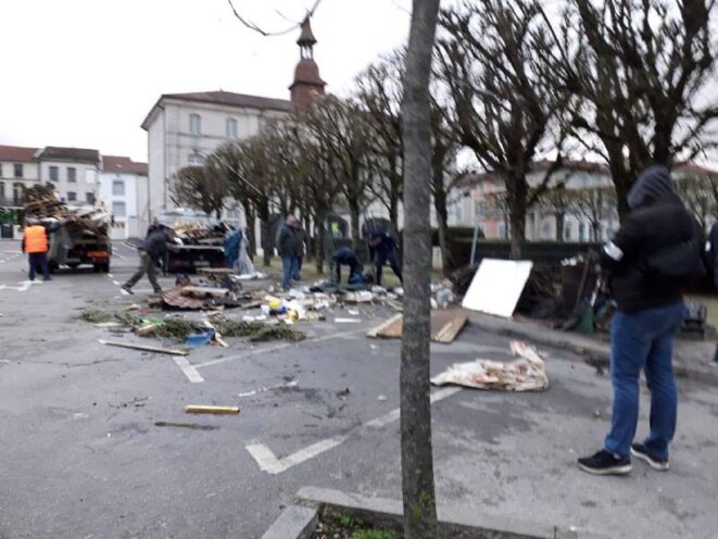 À Commercy, destruction de la cabane le 13 mars. © (d