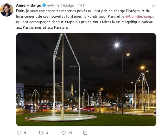21 mars 2019, tweet d'Anne Hidalgo 21 mars 2019, tweet d'Anne Hidalgo