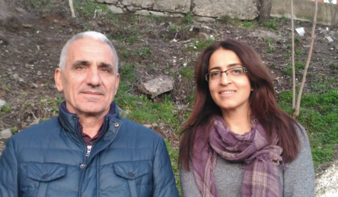 Hidir Demir et Nursat Yesil, co-candidats du HDP à la mairie de Tunceli. © NC