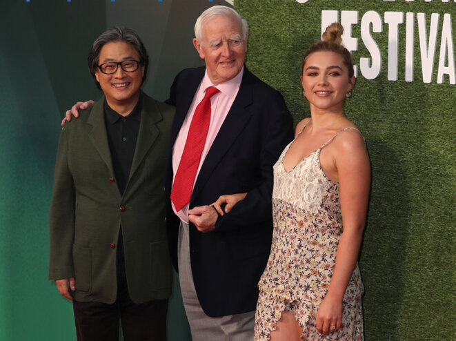 Park Chan-Wook, John le Carré, Florence Pugh © Afp-London Film Festival 2018 Park Chan-Wook, John le Carré, Florence Pugh © Afp-London Film Festival 2018