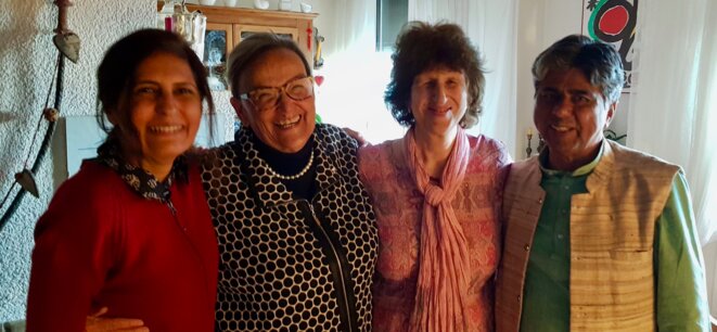 Ena Singh, Elly Pradervand, Jill Carr-Harris et Rajagopal le 8 mars 2019 © Benjamin Joyeux Ena Singh, Elly Pradervand, Jill Carr-Harris et Rajagopal le 8 mars 2019 © Benjamin Joyeux