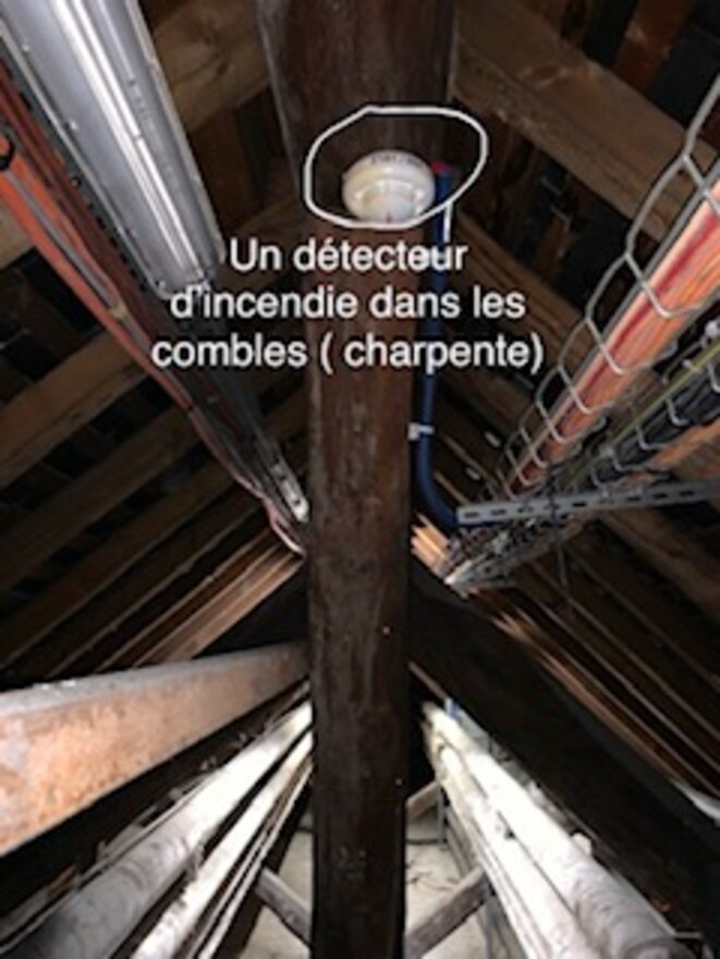 La distribution de la détection incendie dans la partie des combles ( Charpente ) La distribution de la détection incendie dans la partie des combles ( Charpente )