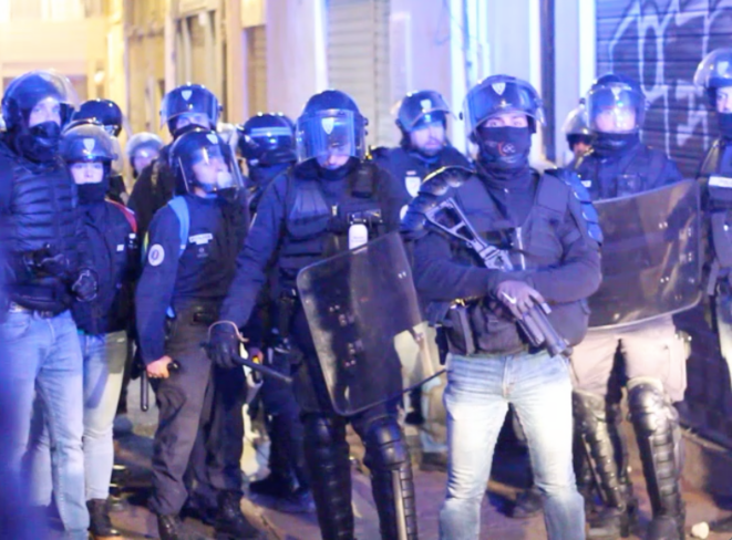 Des policiers le samedi 8 décembre 2018 à Marseille. © DR