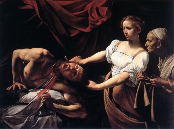 «Judith décapitant Holopherne» par Le Caravage. «Judith décapitant Holopherne» par Le Caravage.