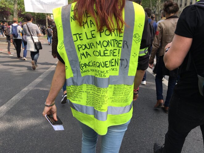 Élodie, gilet jaune de Tours, le 1er mai 2019 à Paris. © MG Élodie, gilet jaune de Tours, le 1er mai 2019 à Paris. © MG