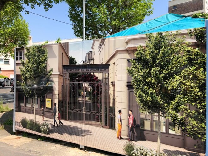Panneaux de promotion du futur quartier, en centre-ville de L’Haÿ-les-Roses (JL). Panneaux de promotion du futur quartier, en centre-ville de L’Haÿ-les-Roses (JL).