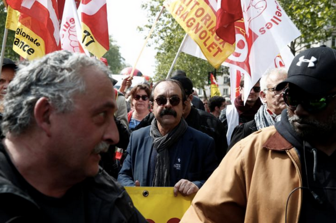 Philippe Martinez, sercrétaire général de la CGT, le 1er mai 2019. © REUTERS/Benoit Tessier Philippe Martinez, sercrétaire général de la CGT, le 1er mai 2019. © REUTERS/Benoit Tessier