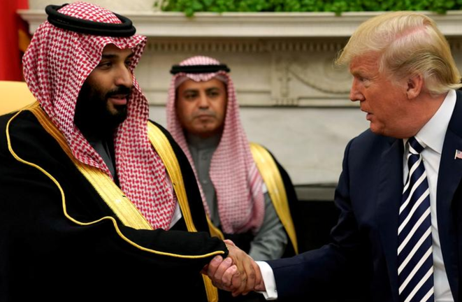 Donald Trump y el príncipe heredero saudí Mohammed ben Salmane, en marzo de 2018. © Reuters