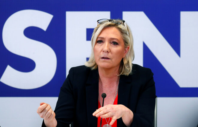 Far-right Rassemblement National party leader Marine Le Pen. © Reuters