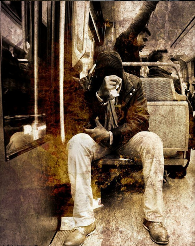 Dans le métro : cerveau masculin extrême © Luna TMG