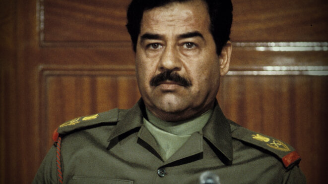 Saddam Hussein, président de la République d'Irak de 1979 à 2003 Saddam Hussein, président de la République d'Irak de 1979 à 2003