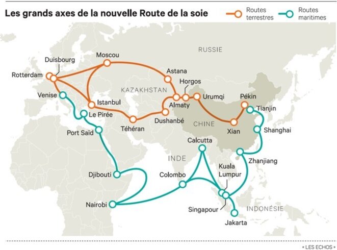 L'importance du Xinjiang au projet chinois Belt and Road. L'importance du Xinjiang au projet chinois Belt and Road.
